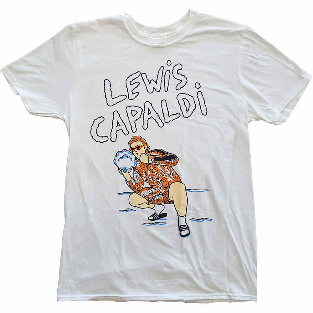 Lewis Capaldi - Snow Leopard Heren Tshirt - Wit